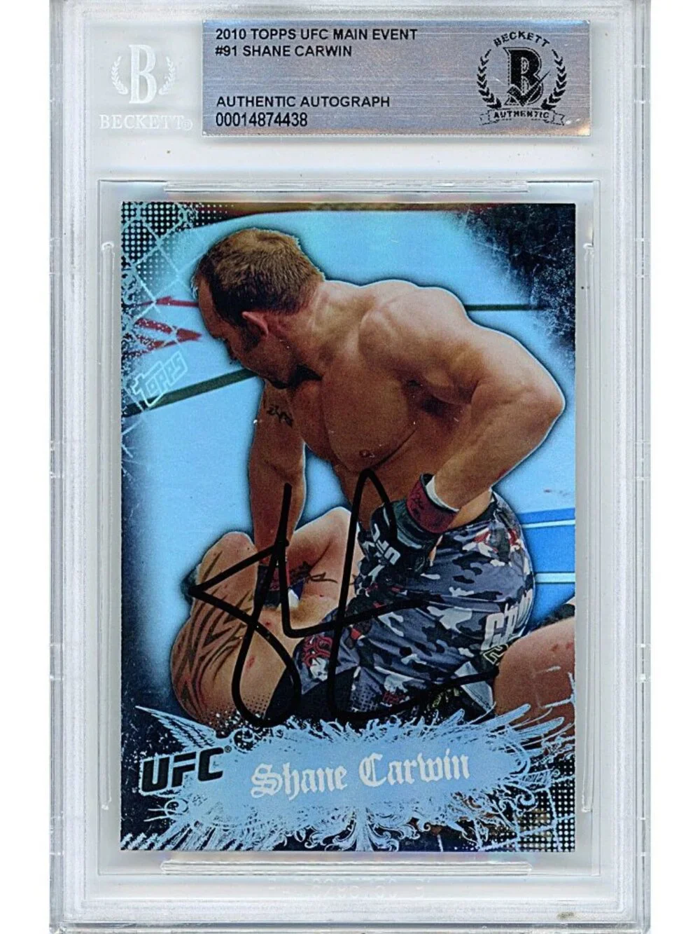 Shane Carwin Signed 2010 Topps UFC Main Event Card Beckett Slab MMA Autograph